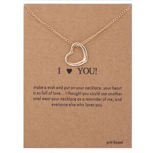 *FRANKIE* Gold Heart I Love You Simple Necklace